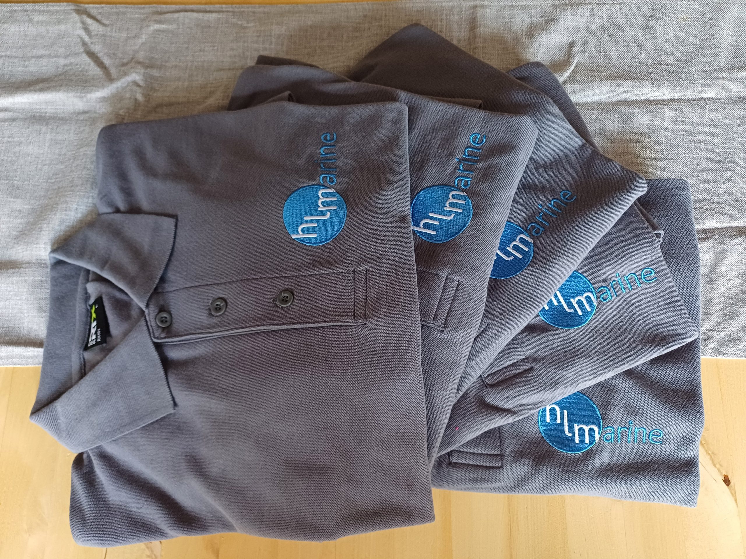 Our new polo shirts will keep us looking ship shape…